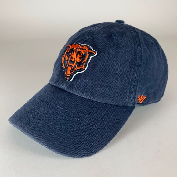 Chicago Bears NFL Navy Blue 47 Brand Clean Up Relaxed Fit Strapback Hat - Picture 1 of 6